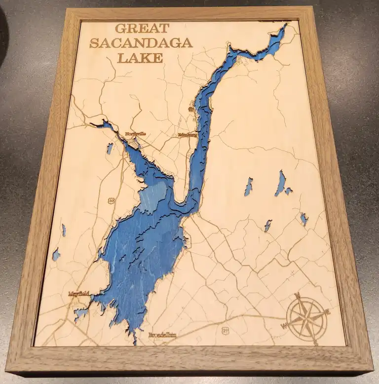 Sacandaga Lake Bathymetric Map