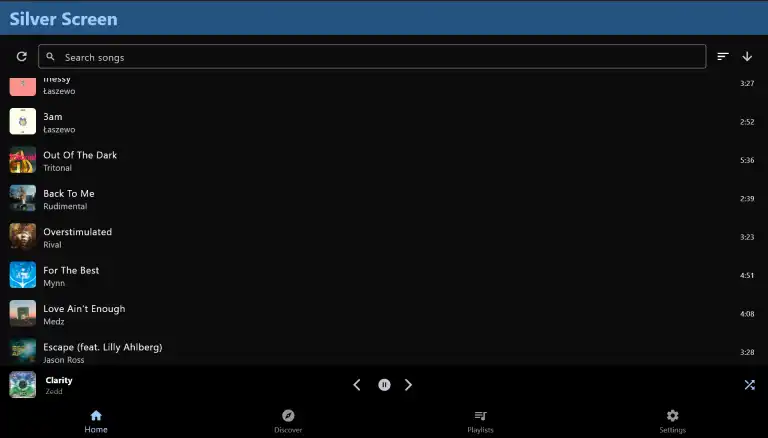 Media Player home screen